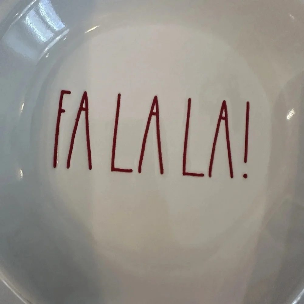 RAE DUNN White With Red Letters “Falalala” Christmas Kitchen Spoon Rest